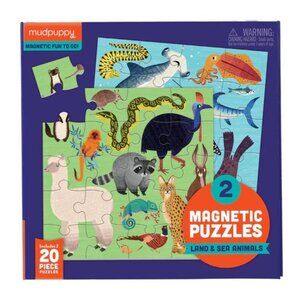 New? MUDPUPPY Land & Sea Animals magnetic puzzles (2)